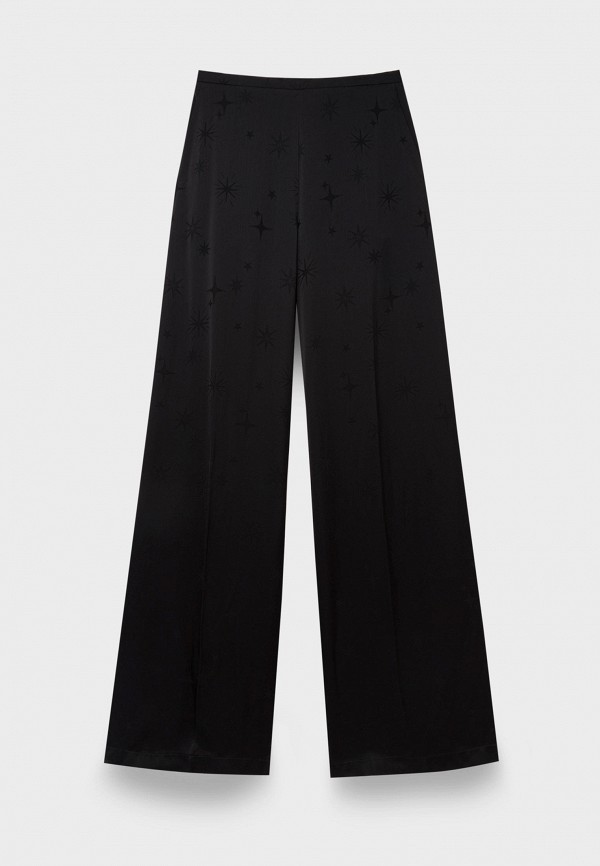 Брюки Forte Forte étoile satin jacquard palazzo pants nero